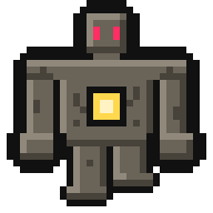 the original golem: flat grey blocks with no shading